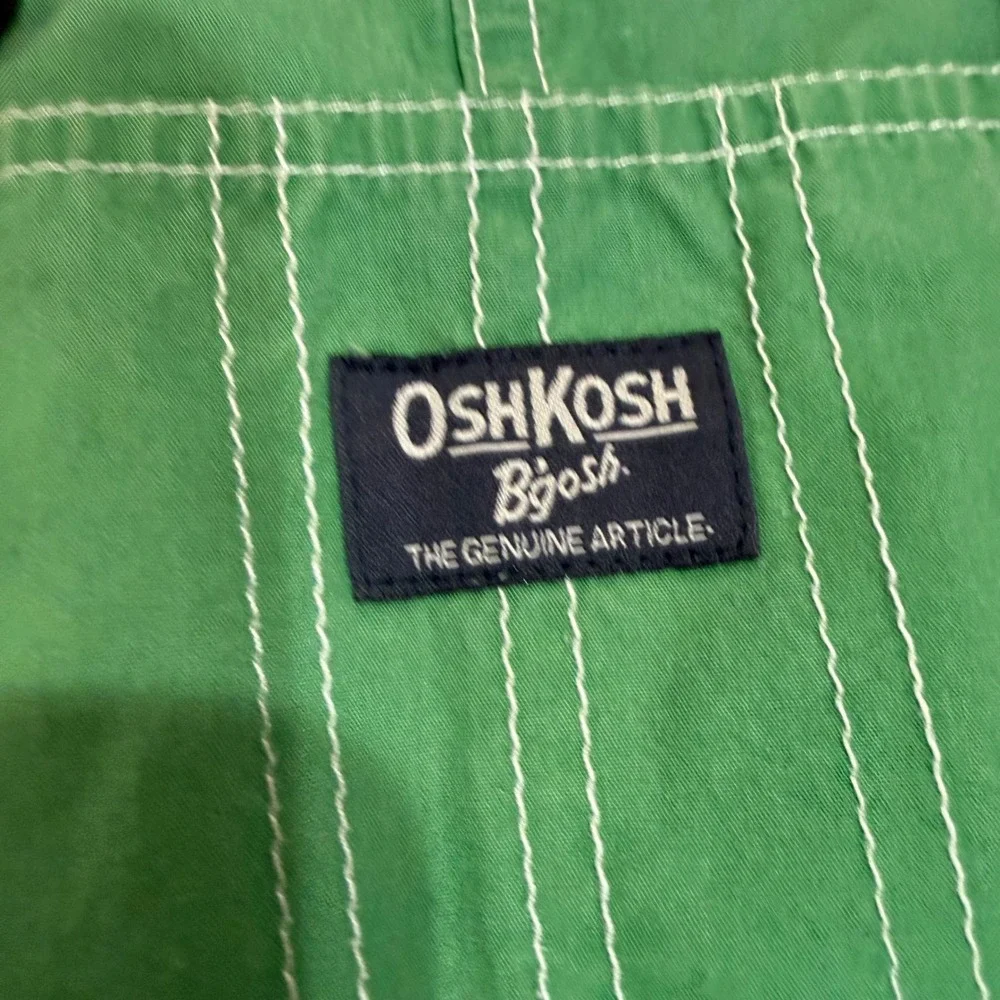 OshKosh Bgosh Kids Green 100% Cotton Canvas Shortalls Overalls 24 Months